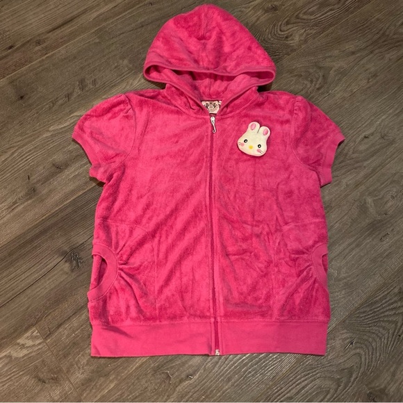 Vintage Juicy Couture Terry zipup hoodie sleeveless kawaii style full back logo - Picture 1 of 10